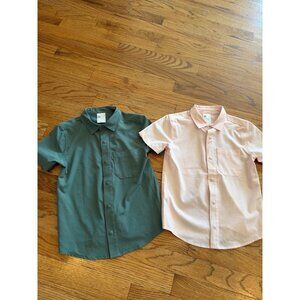 ALL IN MOTION BOYS DRI FIT BUTTON SHIRTS PINK AND GREEN SIZE XS 4/5